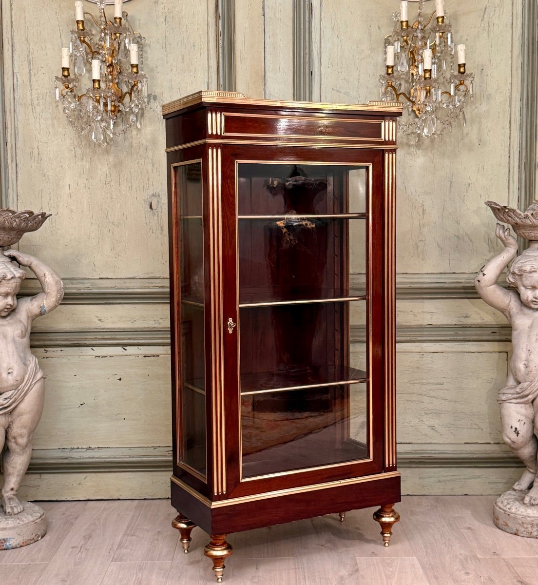 Vitrine Bibliothèque En Acajou De Style Louis XVI Vers 1860-photo-3