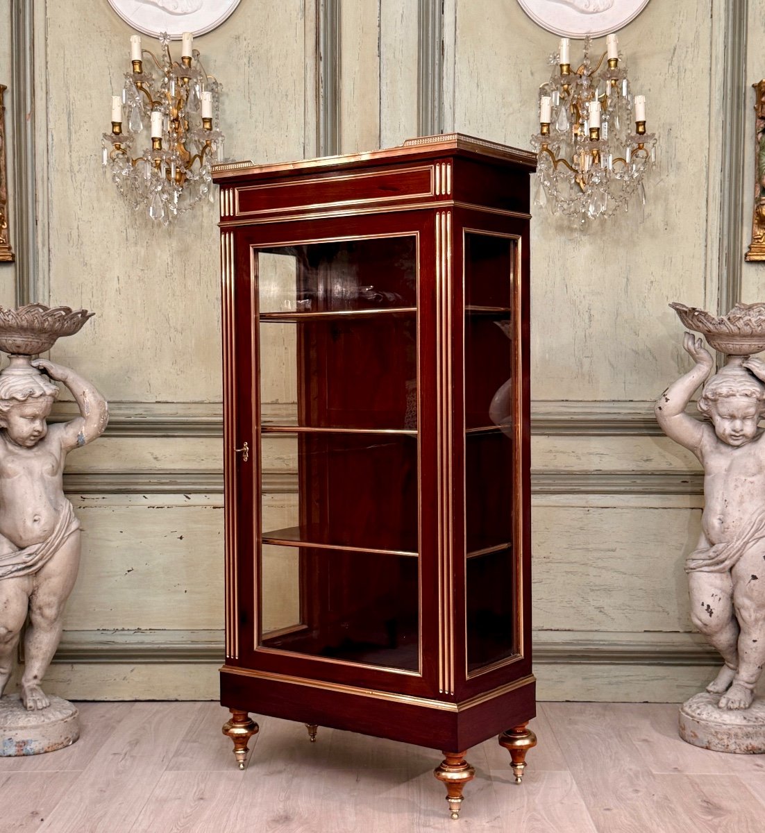 Vitrine Bibliothèque En Acajou De Style Louis XVI Vers 1860