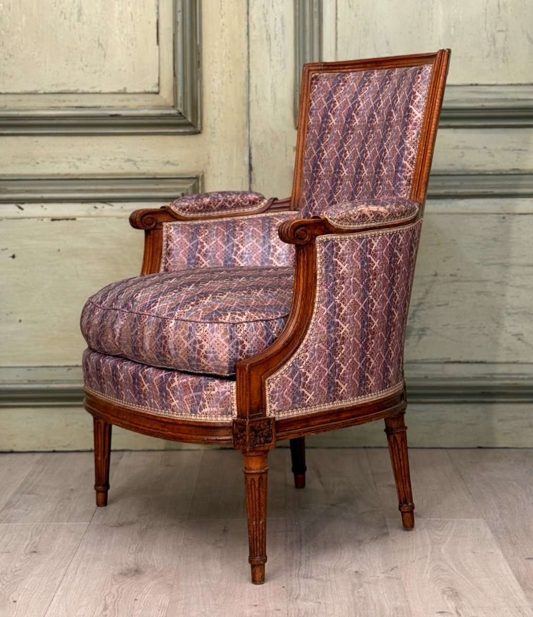 Vinatier Gilles-Hyacinthe, Bergère d'Epoque Louis XVI Estampillée, Vers 1780-photo-3