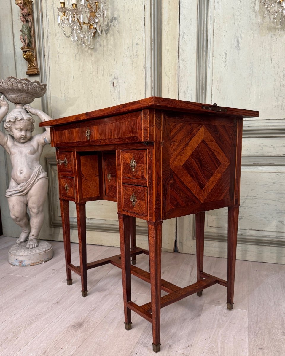 Bureau Mazarin Dit De Changeur En Marqueterie d'Epoque XVIIIème-photo-7