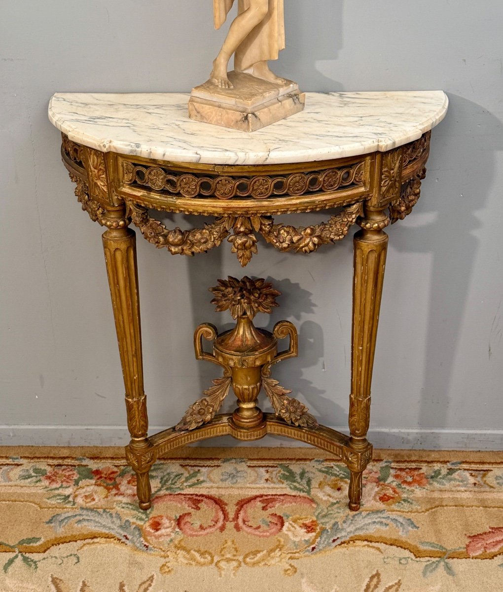 Console En Bois Doré d'Epoque Louis XVI Vers 1780-photo-2