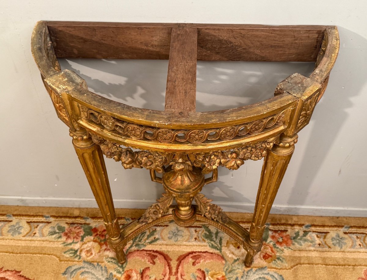 Console En Bois Doré d'Epoque Louis XVI Vers 1780-photo-2