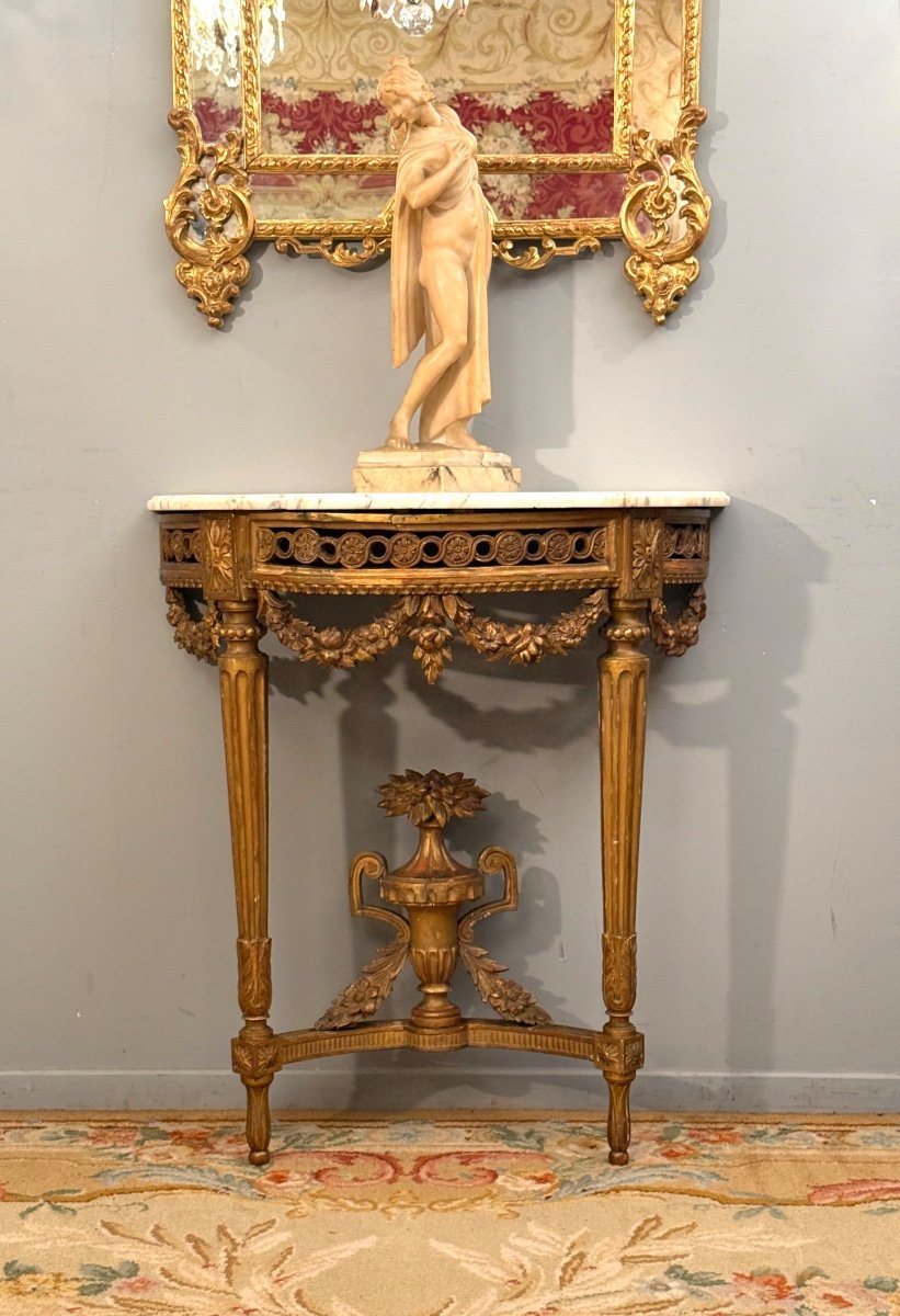 Console En Bois Doré d'Epoque Louis XVI Vers 1780