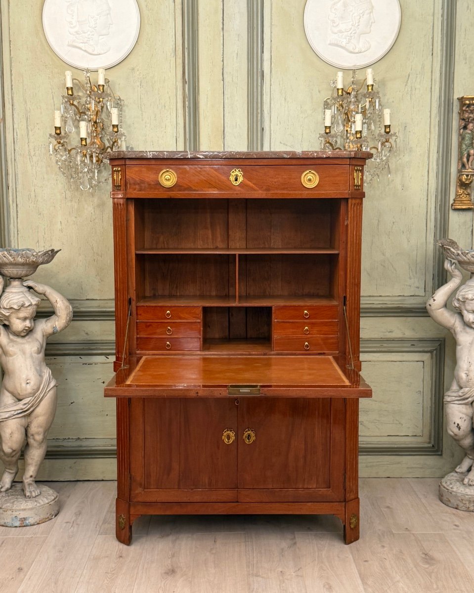 Jacques Bircklé, Louis XVI Stamped Mahogany Secretary, Circa 1780-photo-2