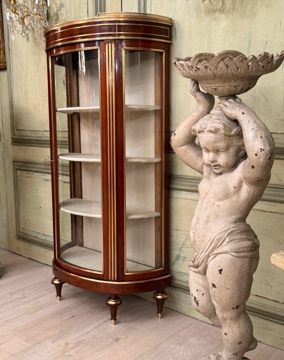 Louis XVI Style Mahogany Display Cabinet Circa 1860-photo-3