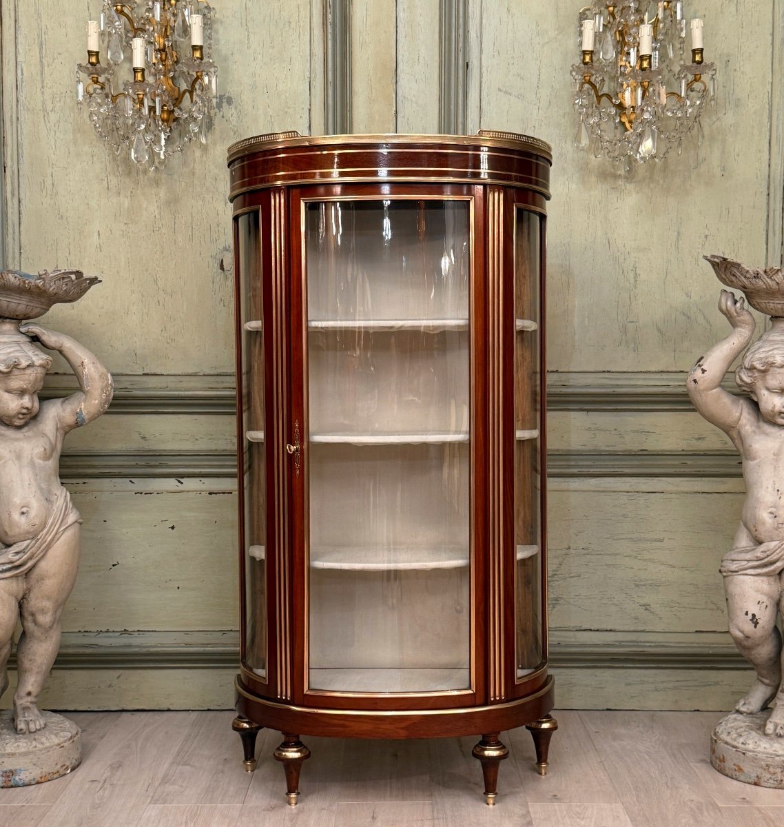 Louis XVI Style Mahogany Display Cabinet Circa 1860