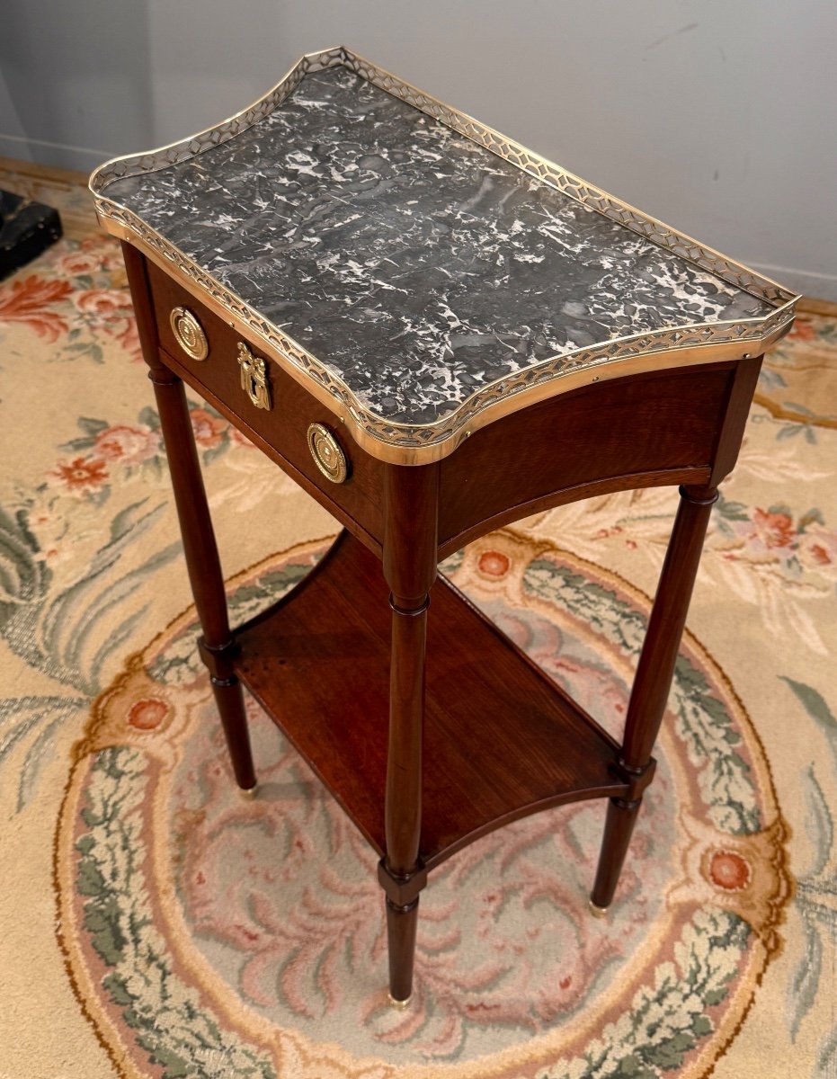 Small Louis XVI Stamped Mahogany Console Circa 1780-photo-3