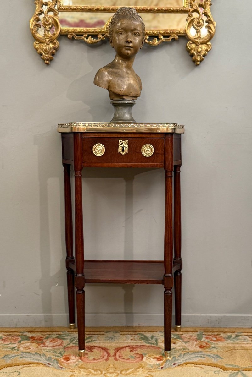 Small Louis XVI Stamped Mahogany Console Circa 1780-photo-4