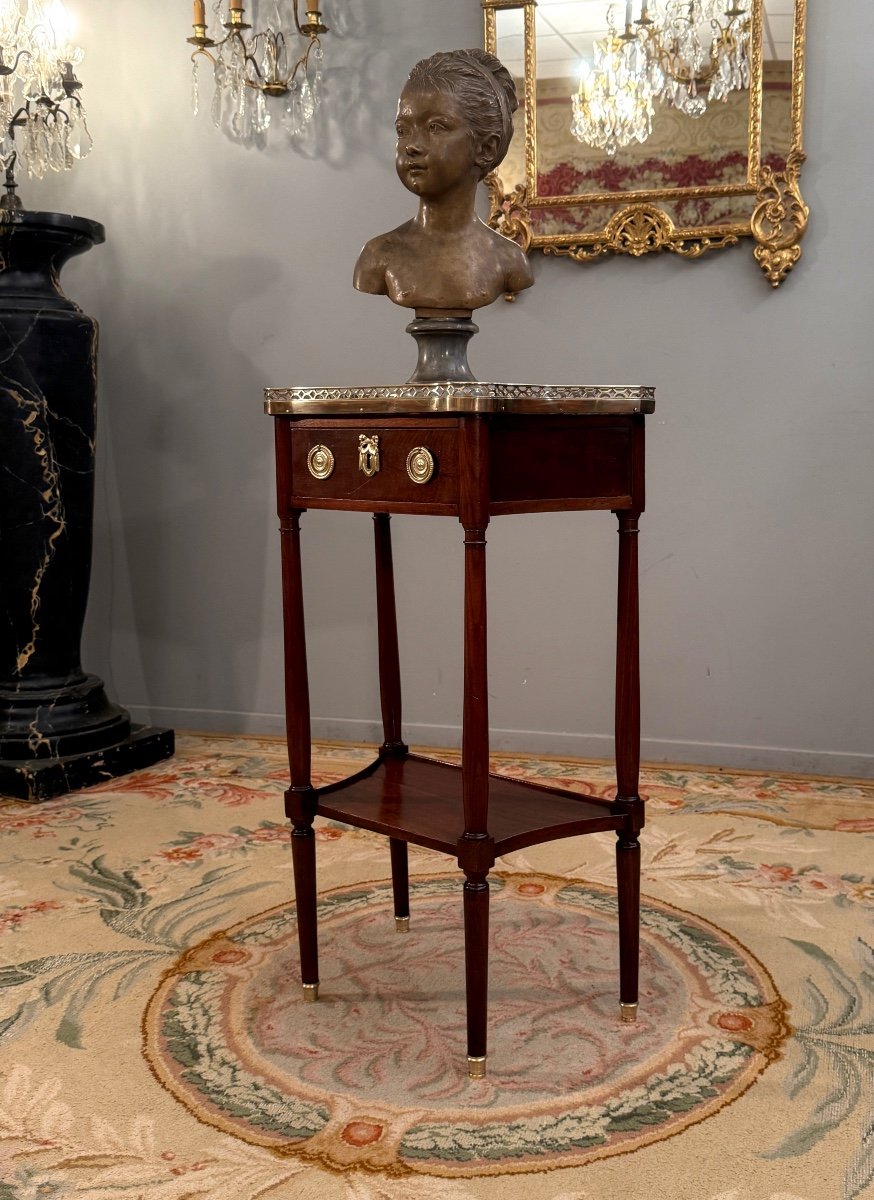 Small Louis XVI Stamped Mahogany Console Circa 1780-photo-6