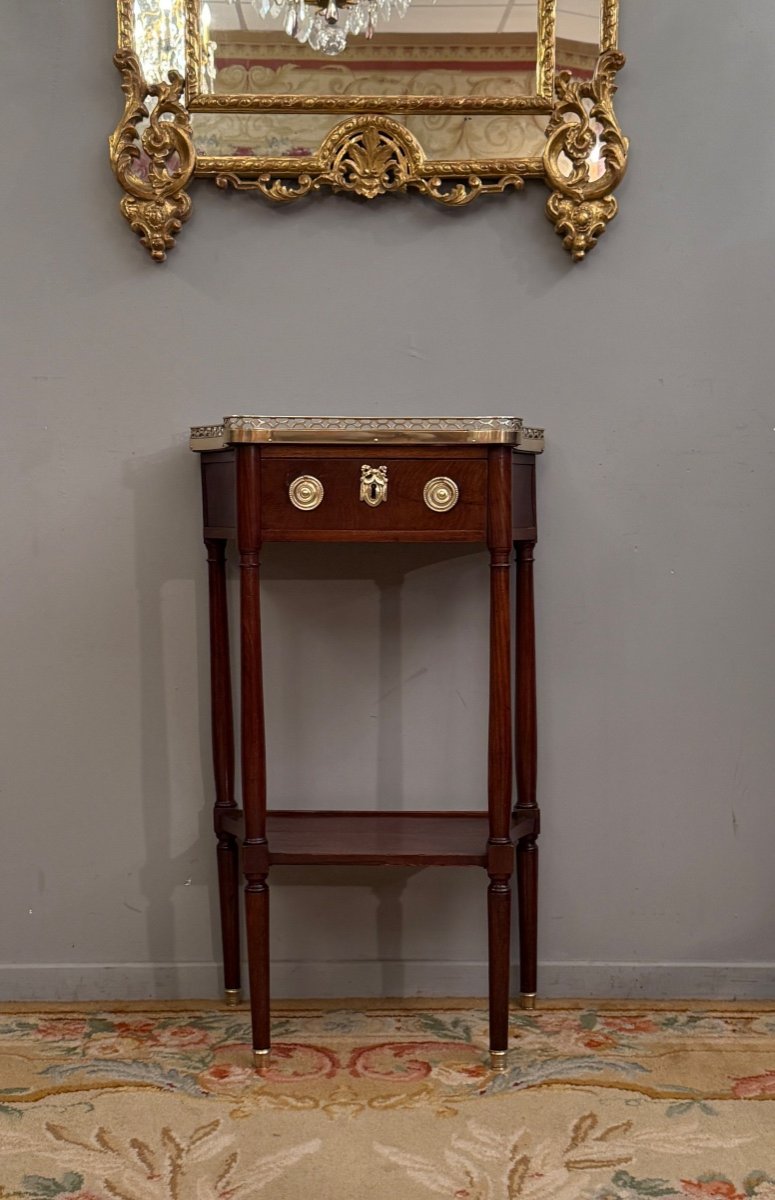 Small Louis XVI Stamped Mahogany Console Circa 1780-photo-7