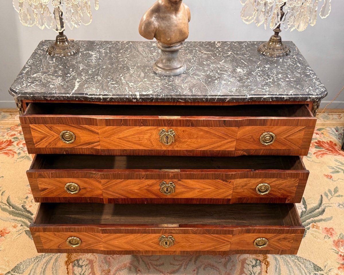 Pierre Roussel, Stamped Marquetry Chest Of Drawers From The Transition Period, Circa 1760-photo-2