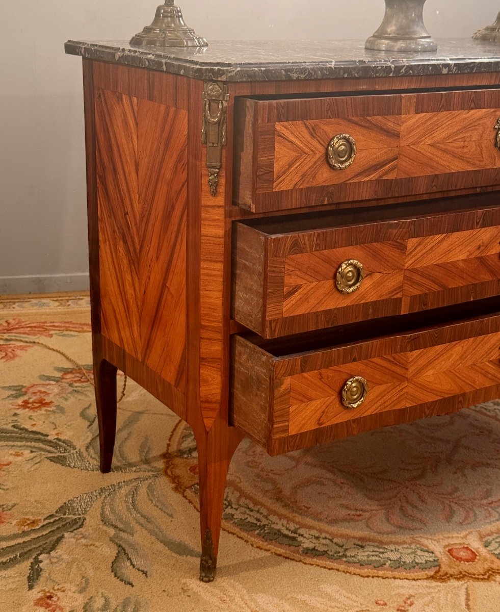 Pierre Roussel, Commode En Marqueterie Estampillée d'Epoque Transition Vers 1760-photo-6