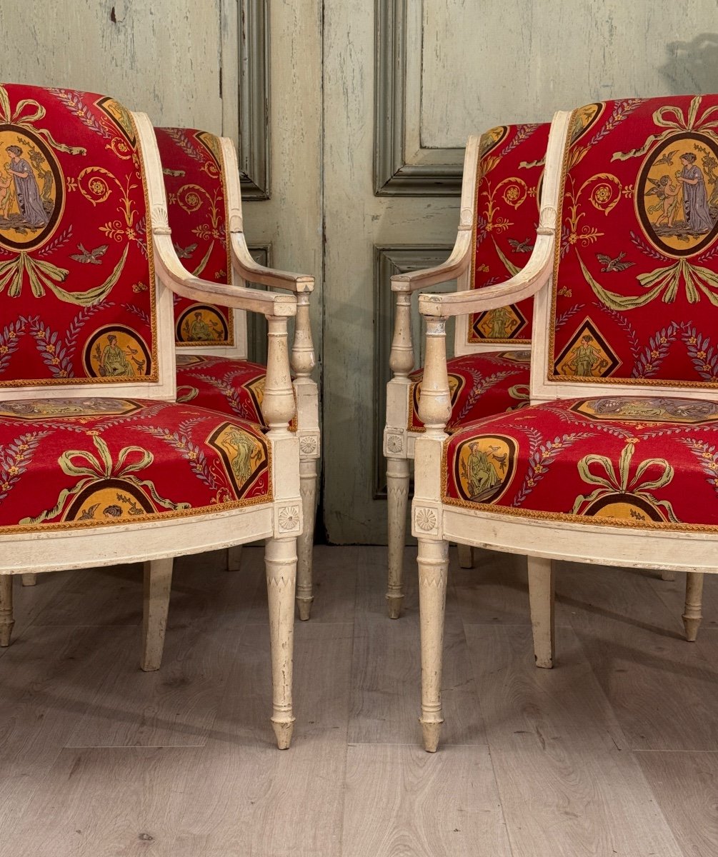 Lacquered Wood Living Room Furniture From The Directoire Period Circa 1790-photo-2