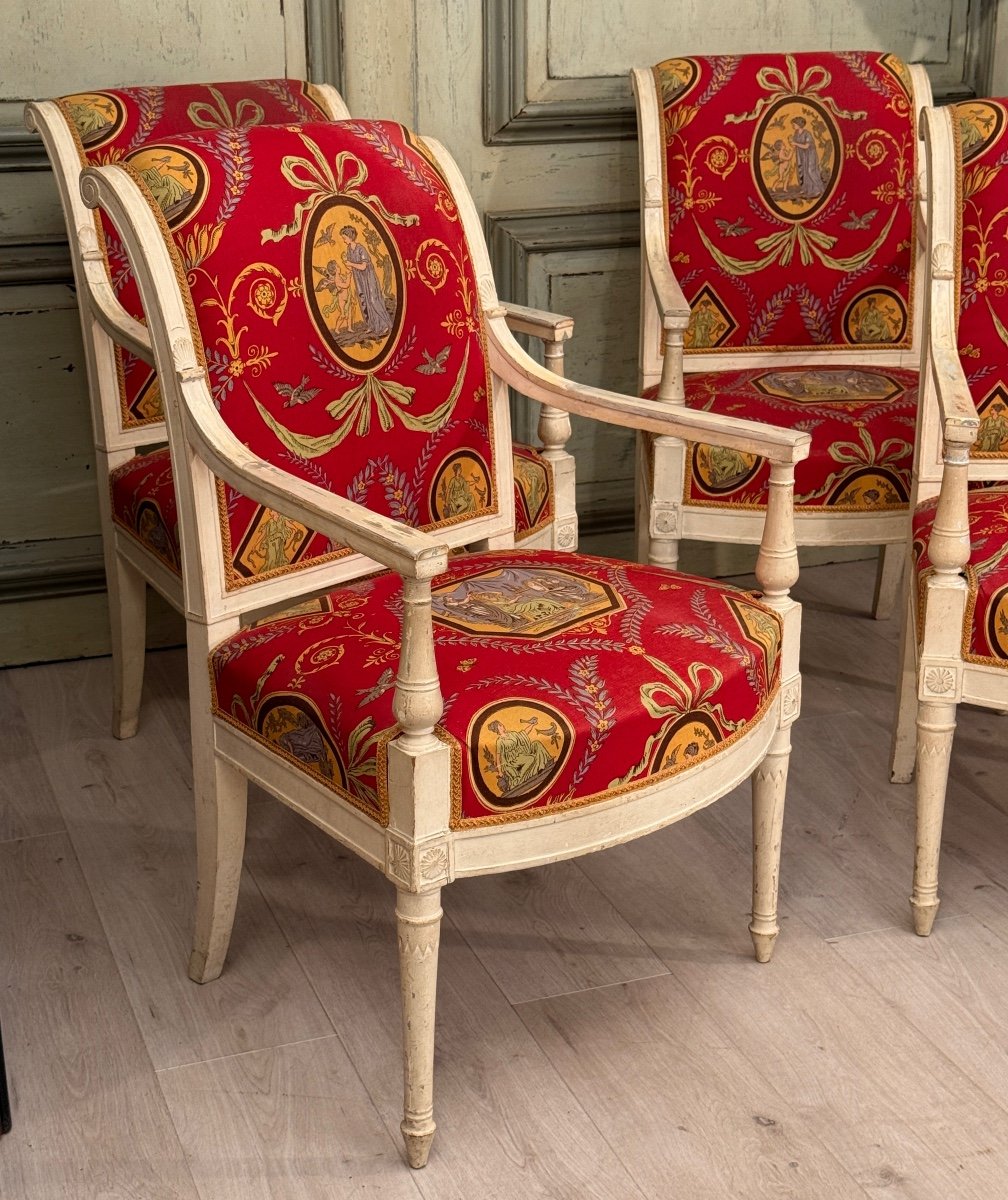 Lacquered Wood Living Room Furniture From The Directoire Period Circa 1790-photo-3