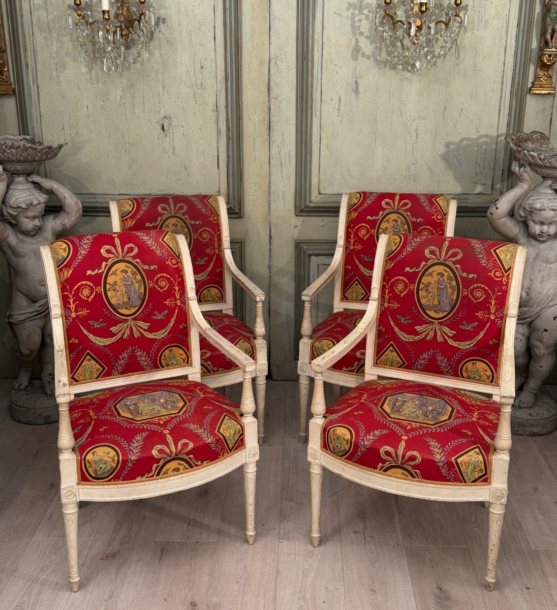 Lacquered Wood Living Room Furniture From The Directoire Period Circa 1790-photo-4