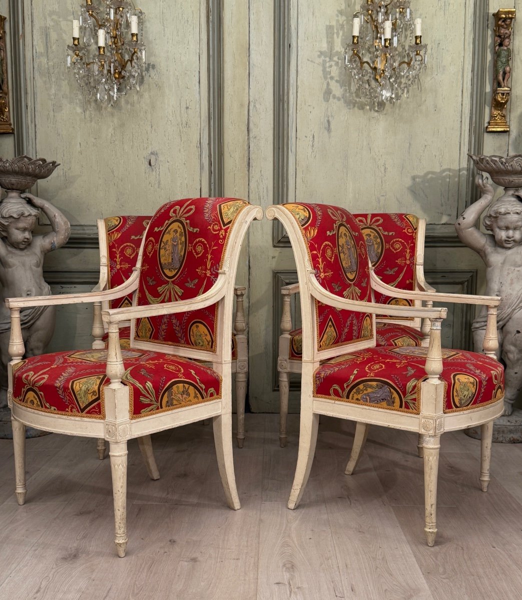 Lacquered Wood Living Room Furniture From The Directoire Period Circa 1790-photo-1