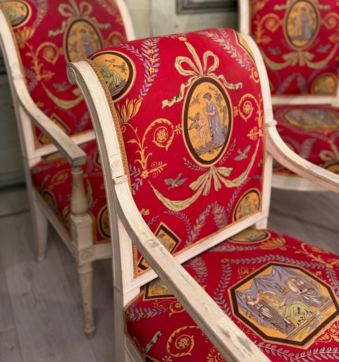 Lacquered Wood Living Room Furniture From The Directoire Period Circa 1790-photo-5