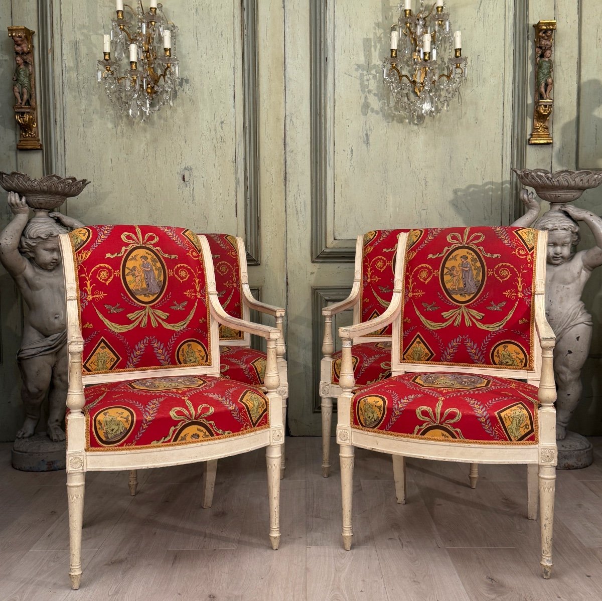 Lacquered Wood Living Room Furniture From The Directoire Period Circa 1790-photo-7