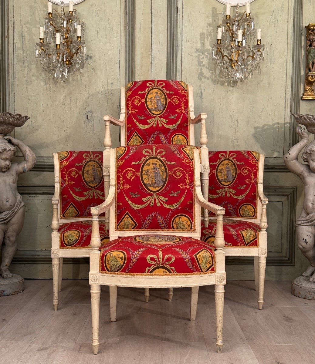 Lacquered Wood Living Room Furniture From The Directoire Period Circa 1790