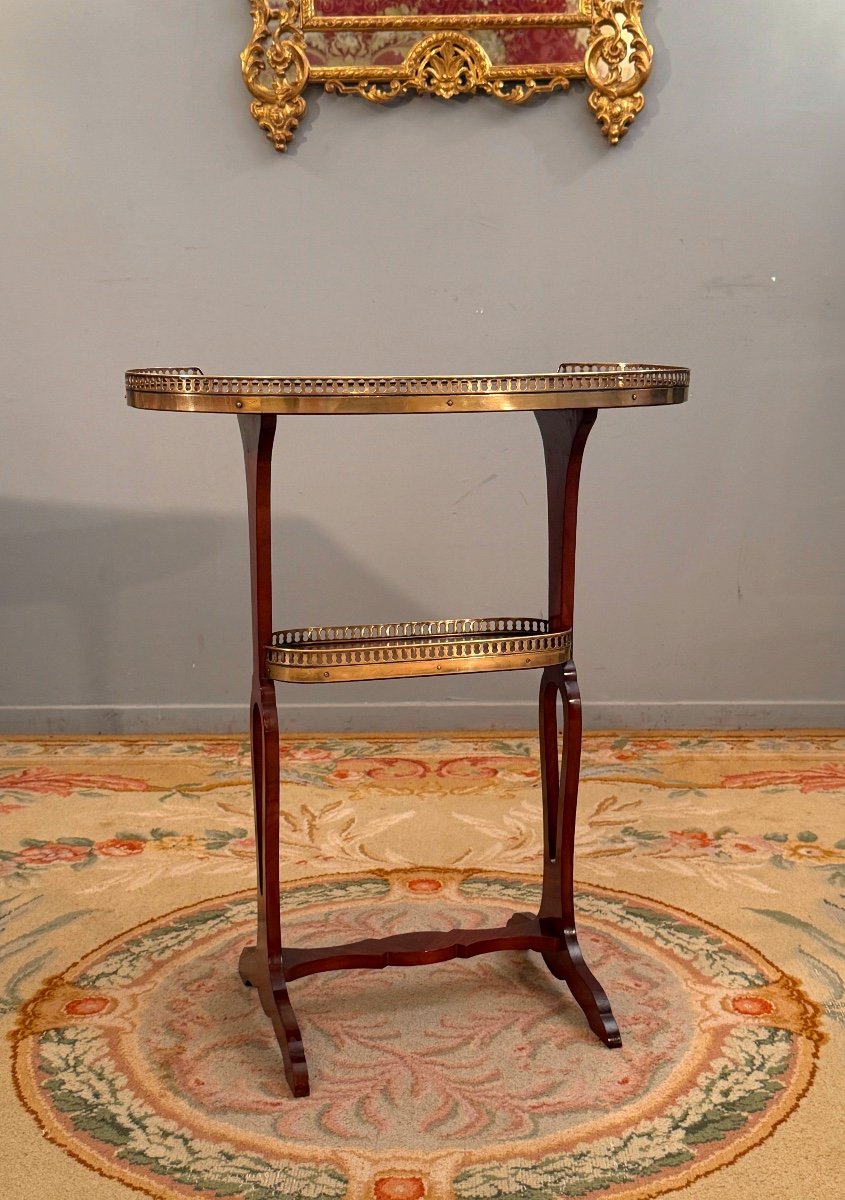 Escalier De Cristal, Table Rognon De Style Louis XVI Estampillée Vers 1900-photo-2