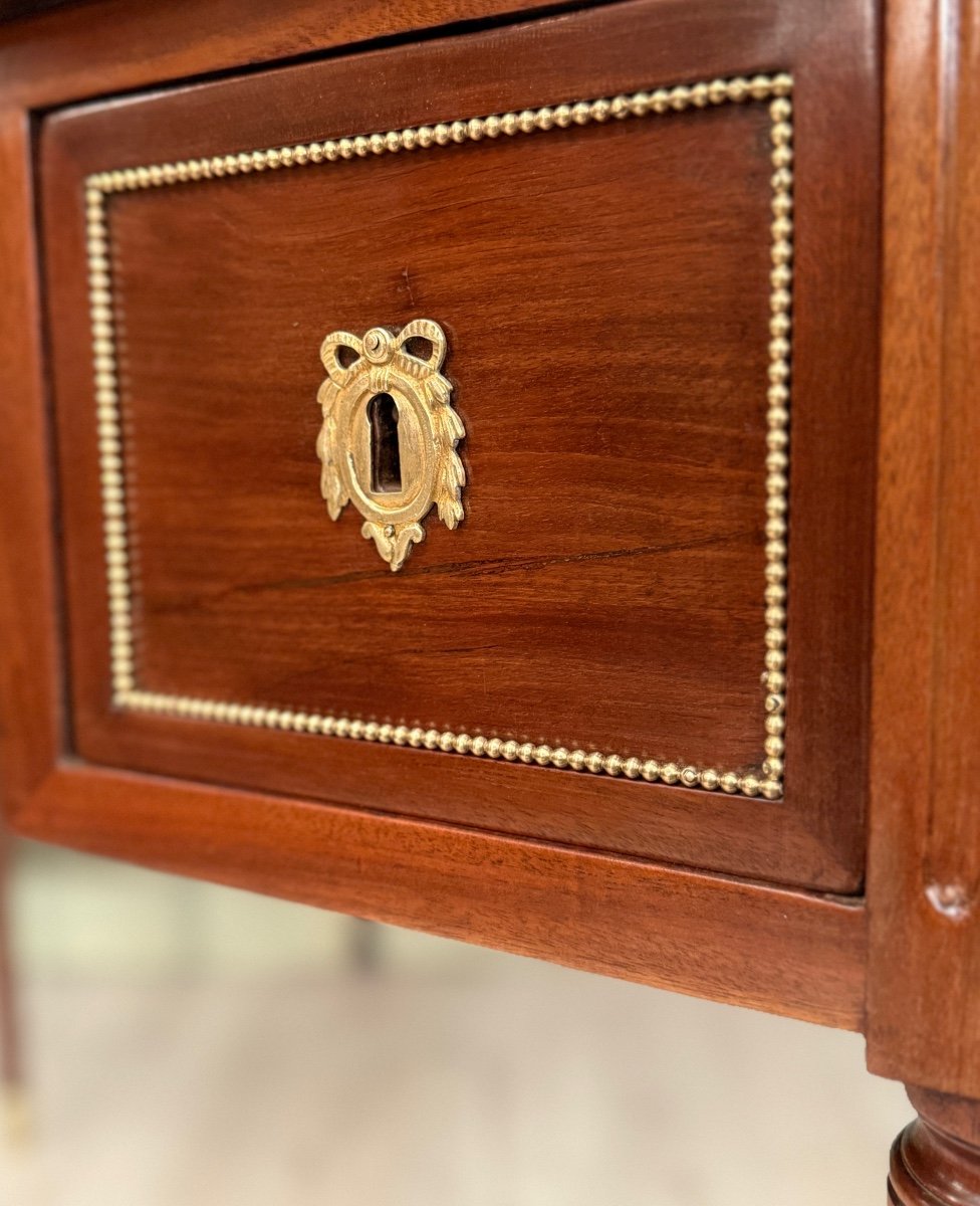 Leonard Boudin, Louis XVI Mahogany Bureau Plat Stamped Circa 1780-photo-4