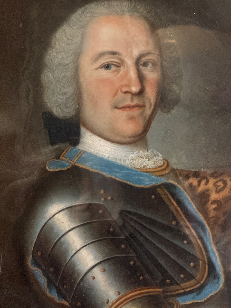 Portrait Of A Noble Officer Pastel From The Transition Period Circa 1770-photo-2