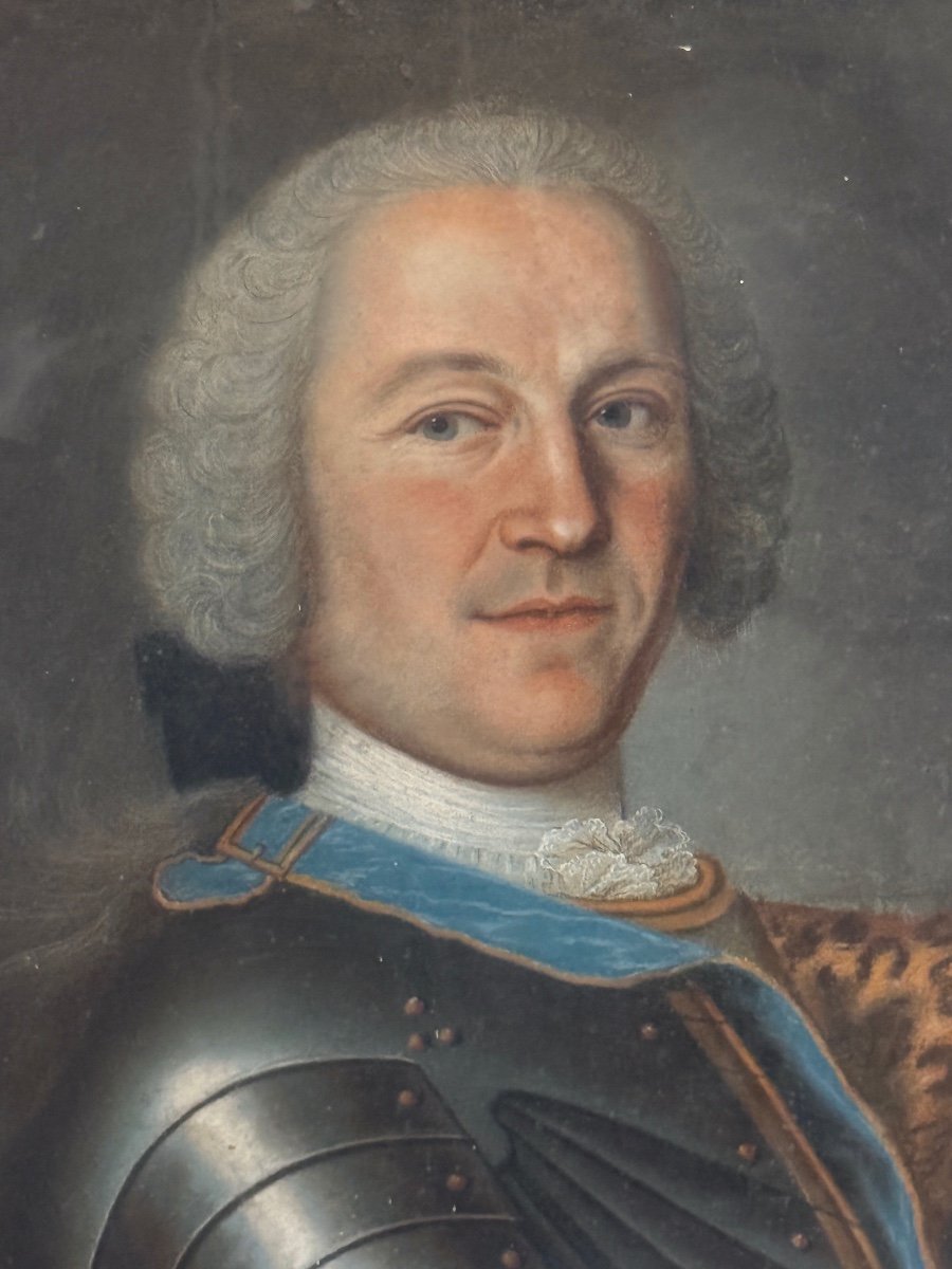 Portrait Of A Noble Officer Pastel From The Transition Period Circa 1770-photo-2