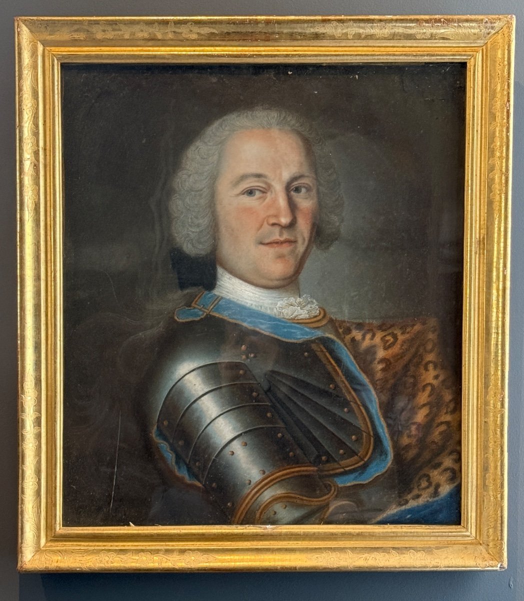 Portrait Of A Noble Officer Pastel From The Transition Period Circa 1770-photo-3