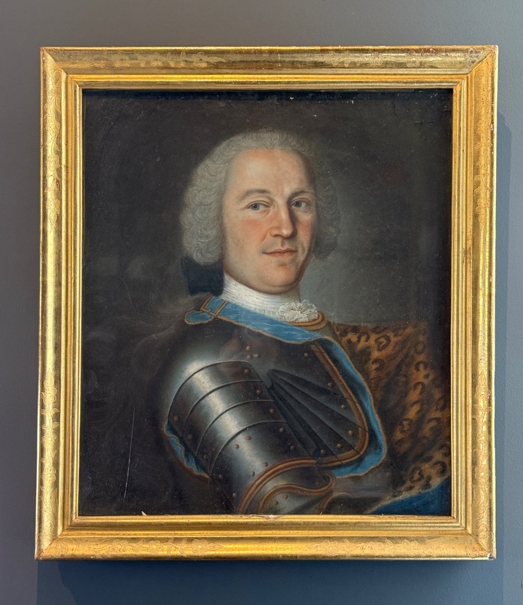 Portrait Of A Noble Officer Pastel From The Transition Period Circa 1770