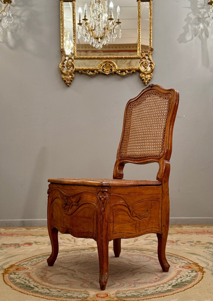 Chaise De Commodité d'Epoque Louis XV, Vers 1760.-photo-2