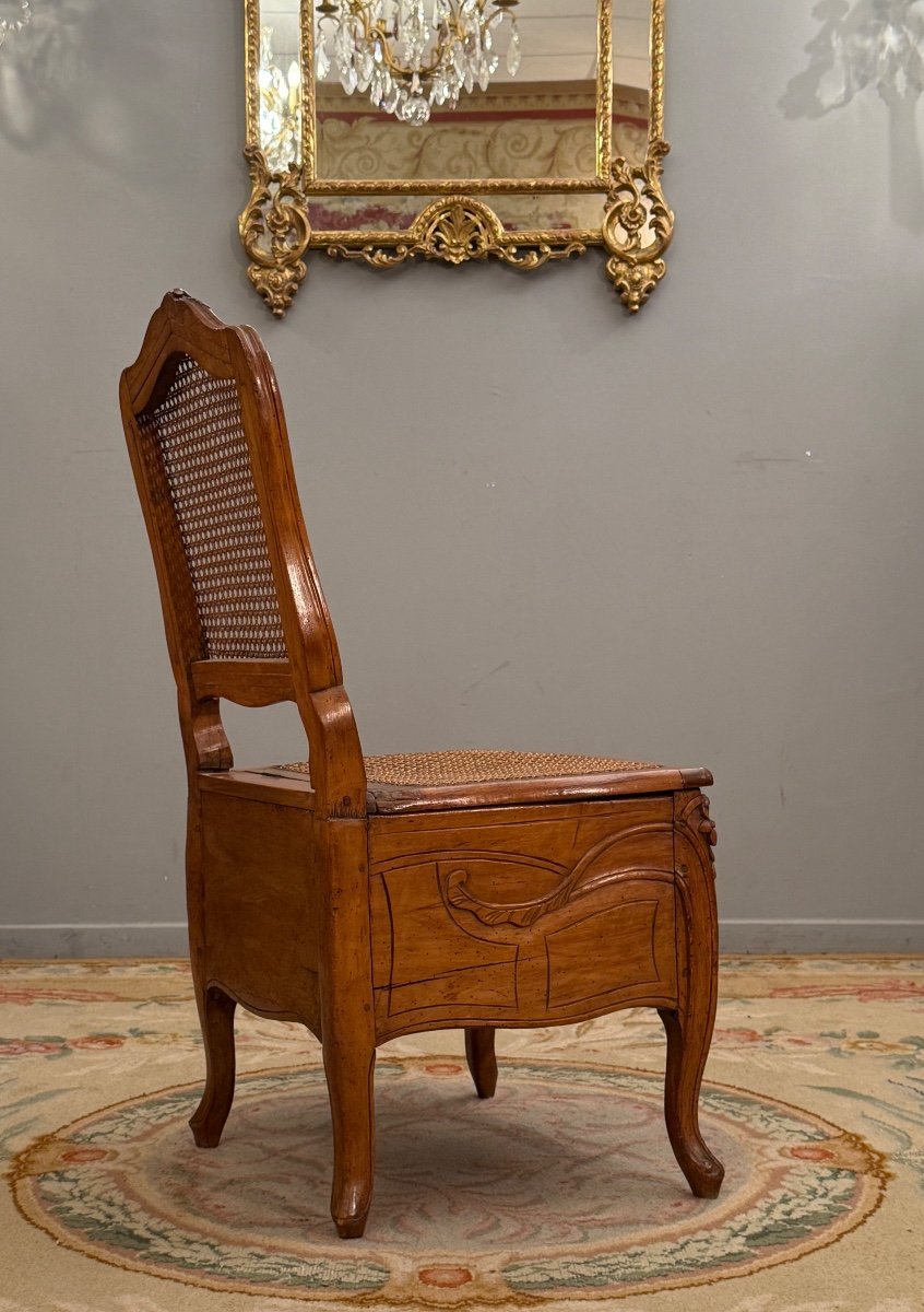 Chaise De Commodité d'Epoque Louis XV, Vers 1760.-photo-3