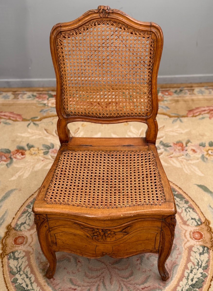 Chaise De Commodité d'Epoque Louis XV, Vers 1760.-photo-4