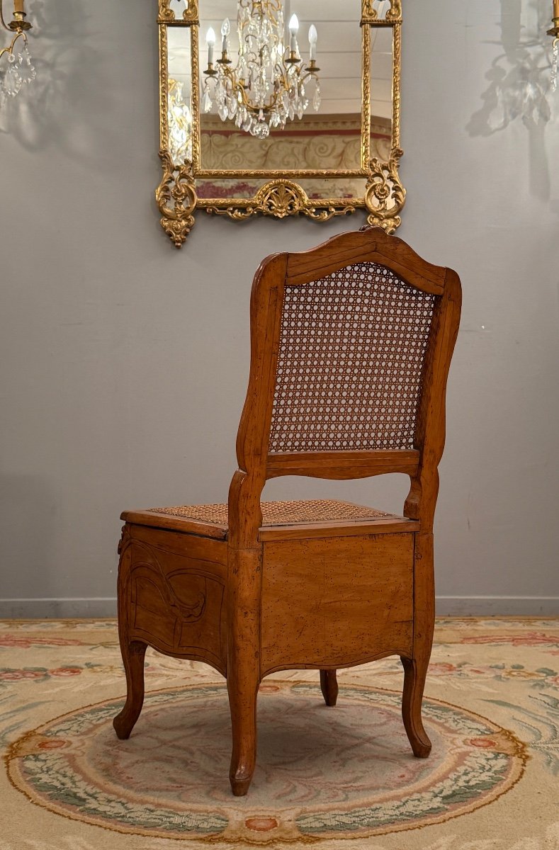 Chaise De Commodité d'Epoque Louis XV, Vers 1760.-photo-1