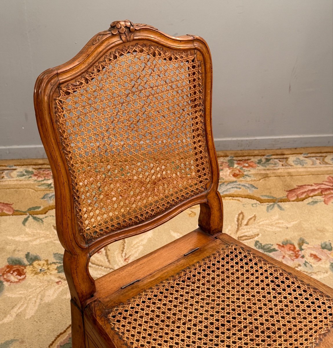 Chaise De Commodité d'Epoque Louis XV, Vers 1760.-photo-2