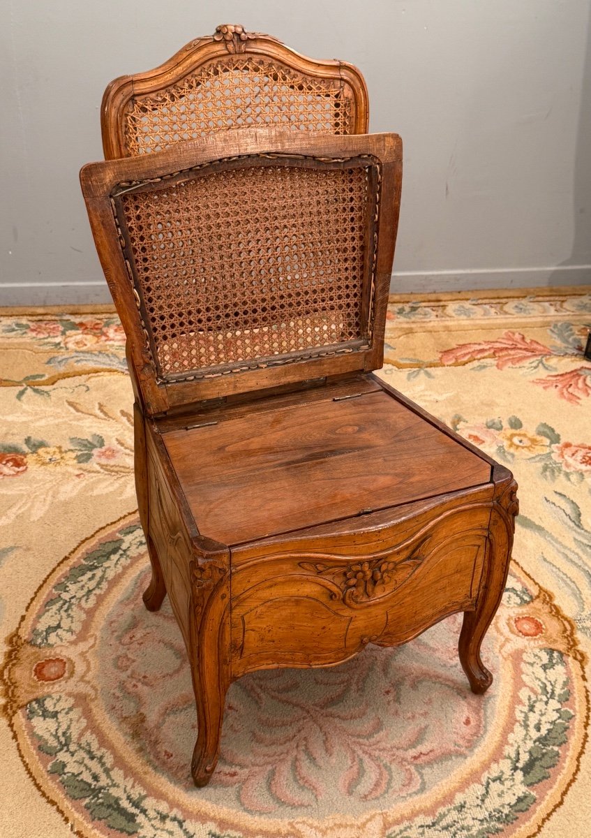 Chaise De Commodité d'Epoque Louis XV, Vers 1760.-photo-4