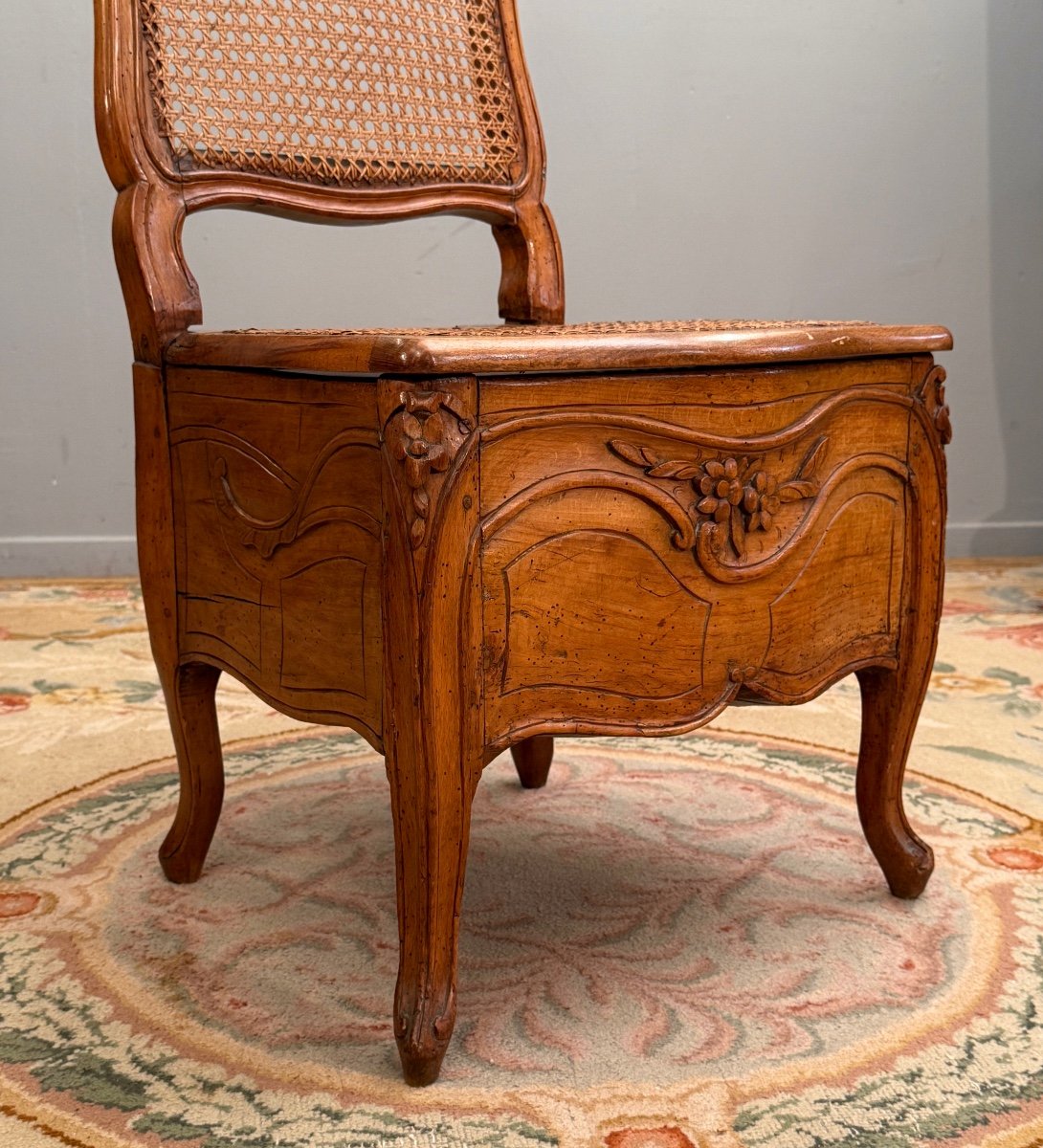 Chaise De Commodité d'Epoque Louis XV, Vers 1760.-photo-7