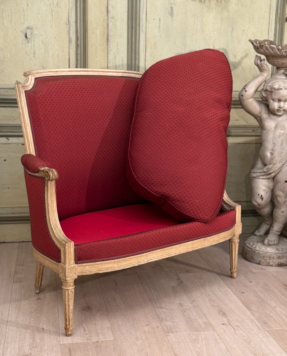 Marquise En Bois Laque d'Epoque Louis XVI, Vers 1780-photo-1