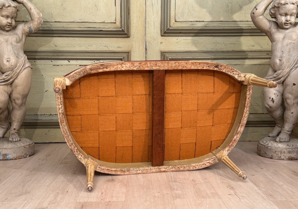 Marquise En Bois Laque d'Epoque Louis XVI, Vers 1780-photo-4