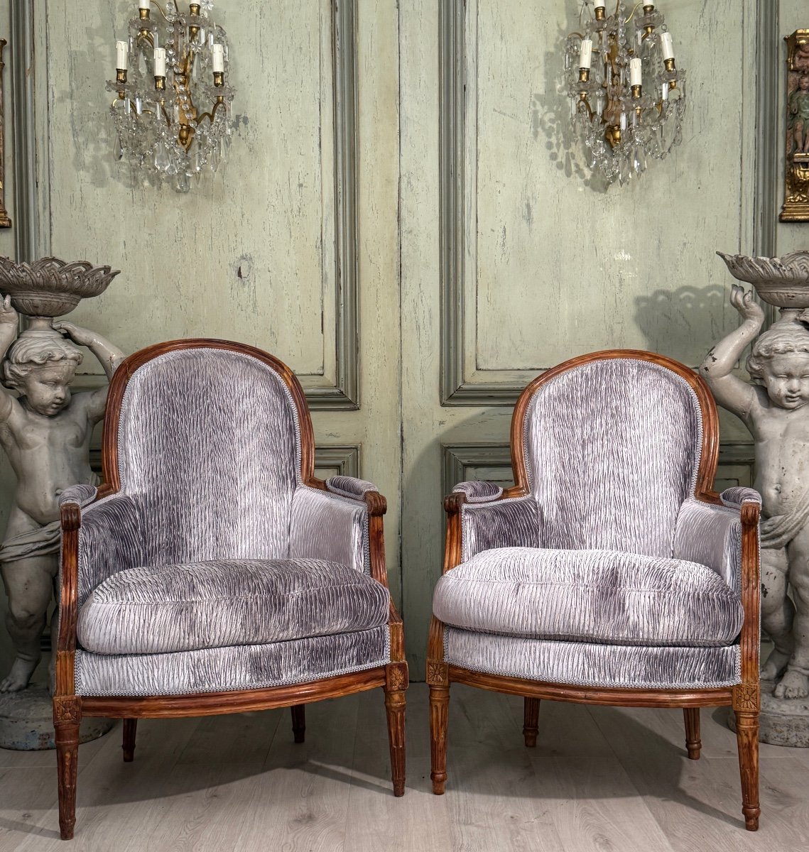 Set Of Two Louis XVI Shepherdesses, Circa 1780-photo-2