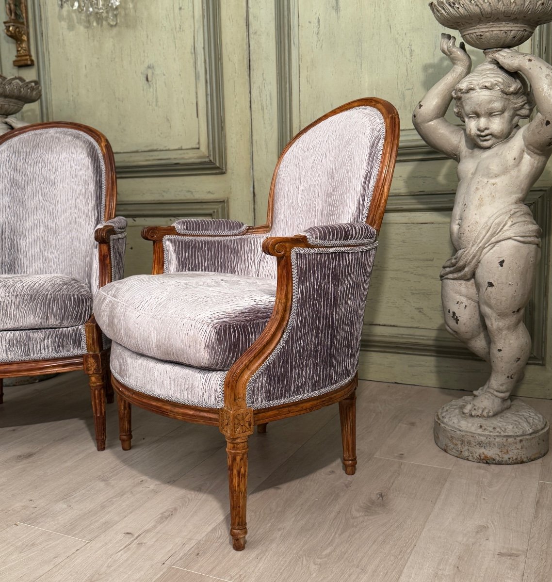 Set Of Two Louis XVI Shepherdesses, Circa 1780-photo-3