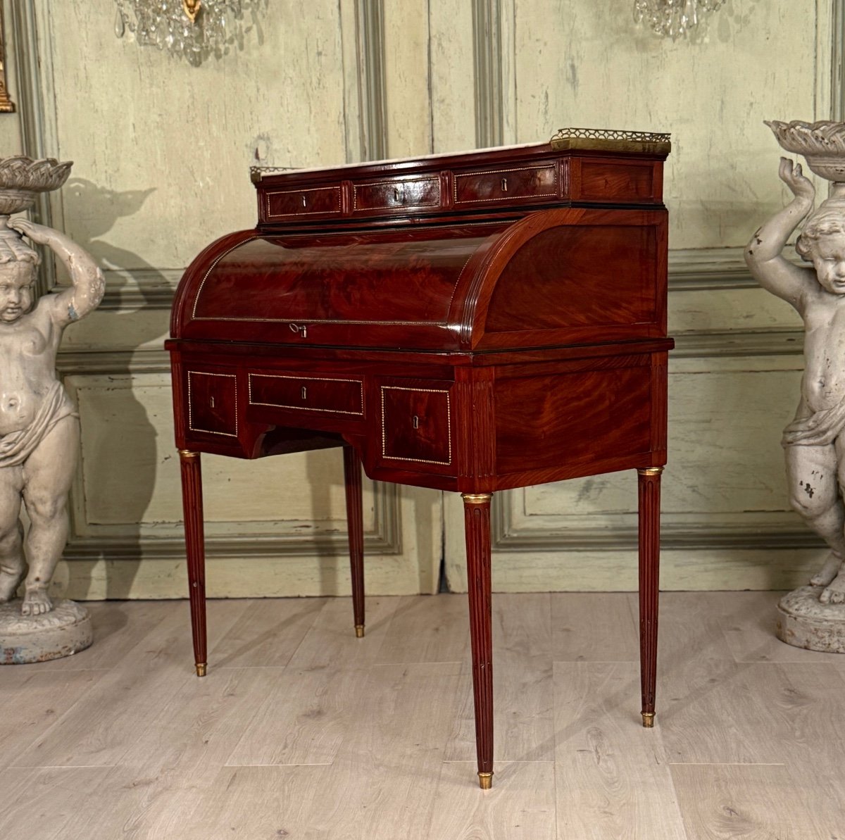 Joseph Viez, Stamped Cylinder Desk From The Louis XVI Period Circa 1785-photo-3