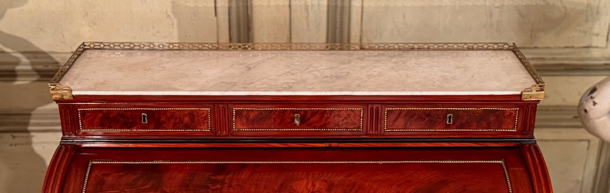 Joseph Viez, Stamped Cylinder Desk From The Louis XVI Period Circa 1785-photo-2