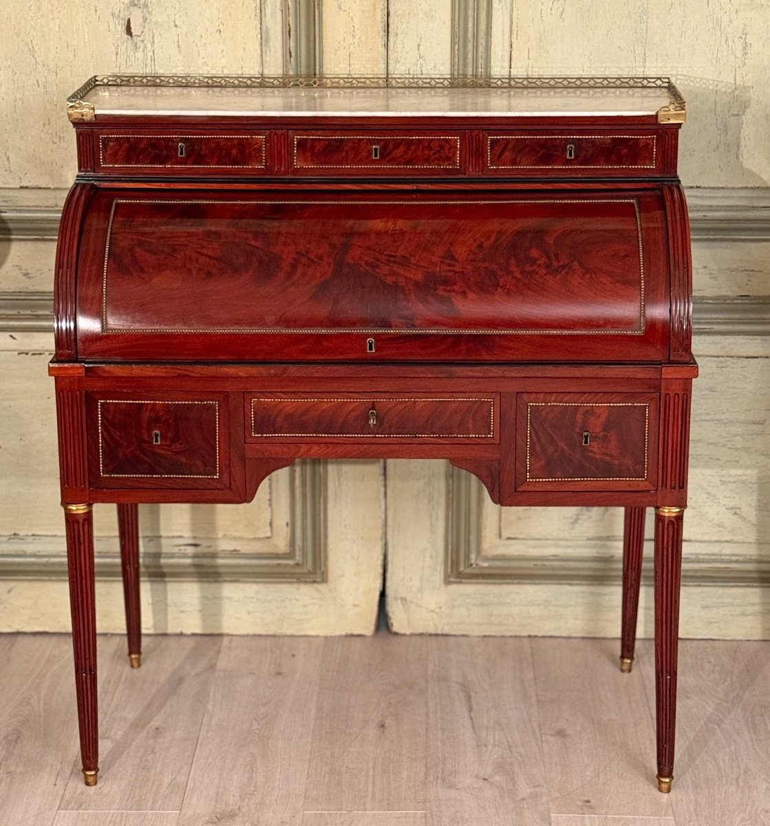 Joseph Viez, Stamped Cylinder Desk From The Louis XVI Period Circa 1785-photo-7