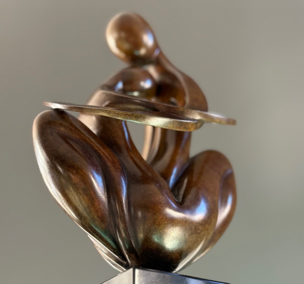 Ludmila Tchérina, Bronze Sculpture "europe A Coeur" Signed (1924 - 2004)-photo-3