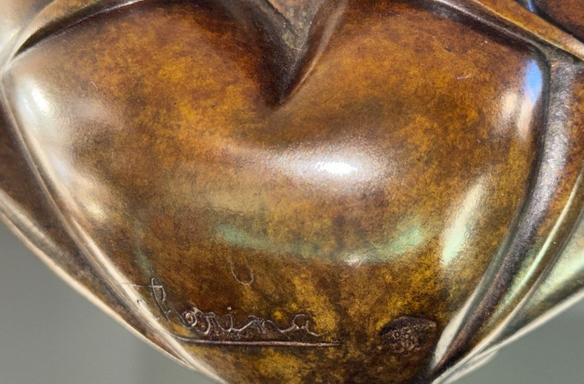 Ludmila Tchérina, Bronze Sculpture "europe A Coeur" Signed (1924 - 2004)-photo-4