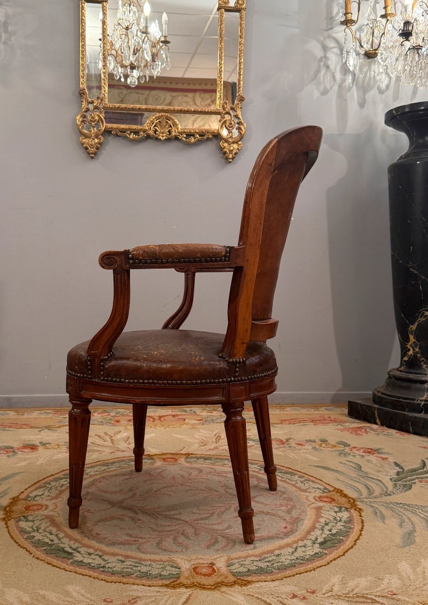 Louis XVI Period Mahogany Office Chair Circa 1780-photo-3