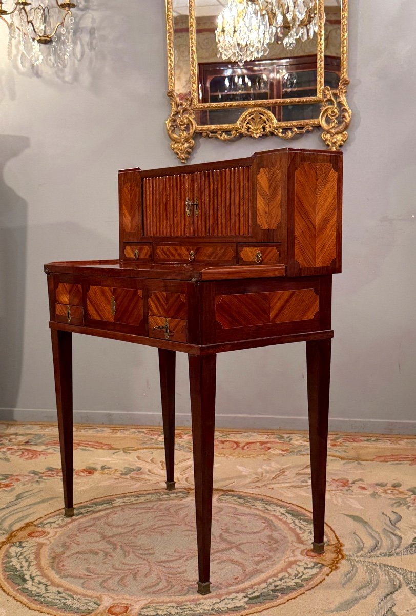 Small Louis XVI Marquetry Desk For Lady Bonheur Du Jour, Circa 1780-photo-4