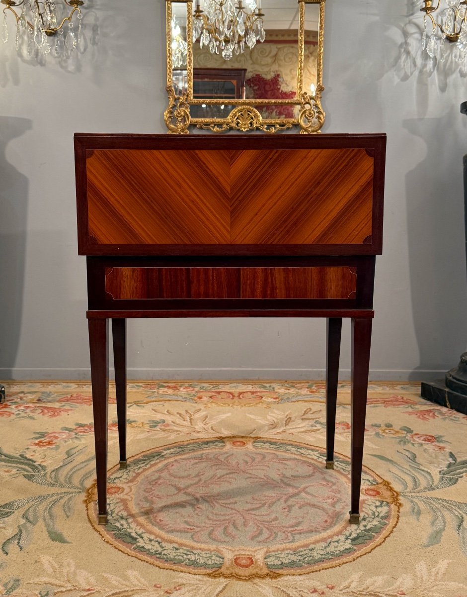 Small Louis XVI Marquetry Desk For Lady Bonheur Du Jour, Circa 1780-photo-1