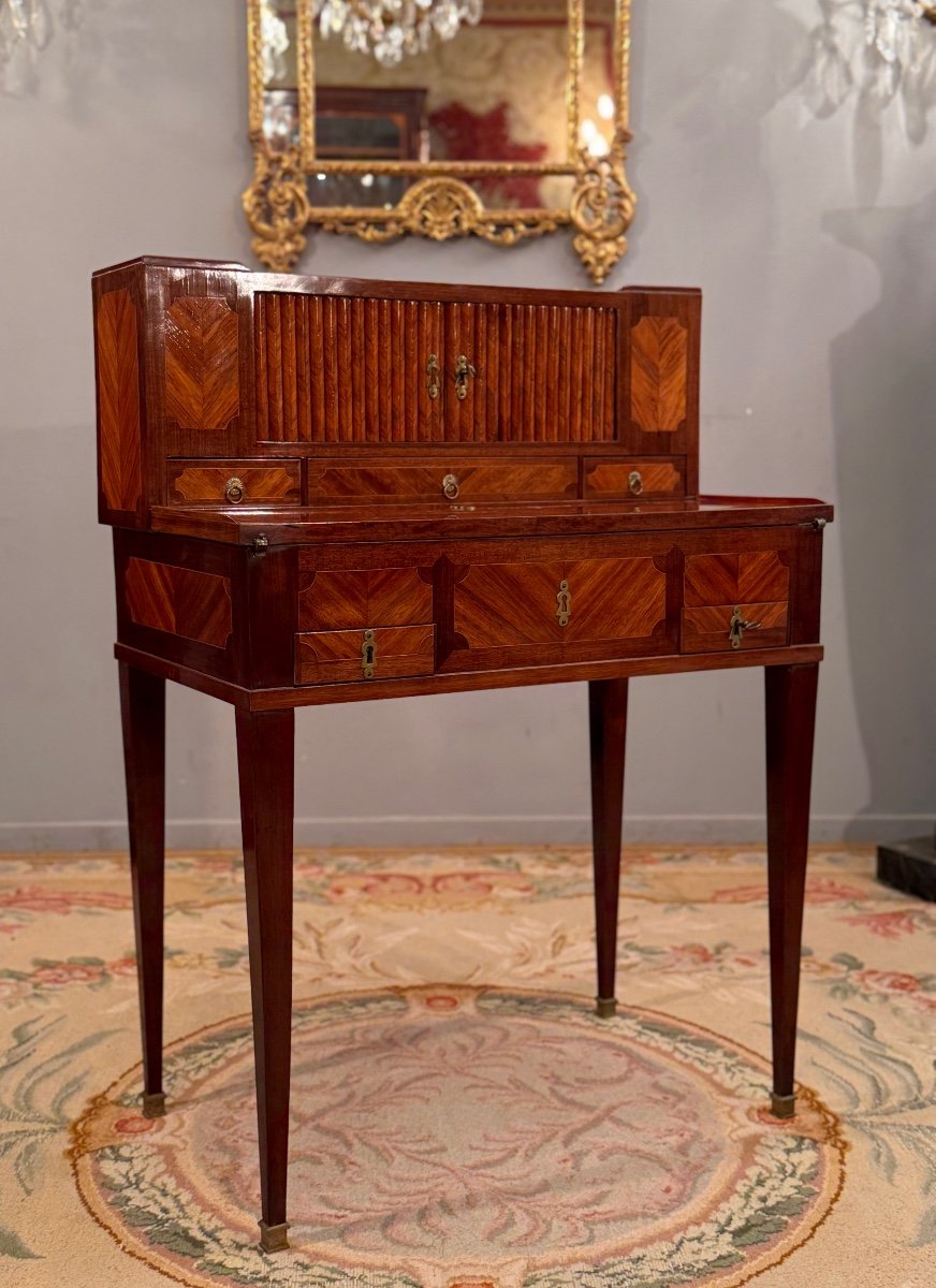 Small Louis XVI Marquetry Desk For Lady Bonheur Du Jour, Circa 1780-photo-6