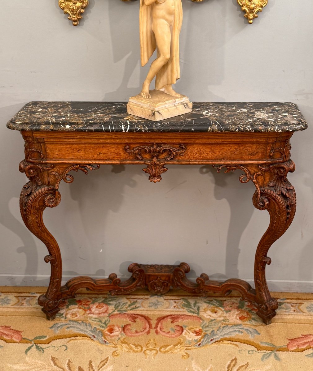 Regence Period Carved Wooden Console Table Circa 1720-photo-3